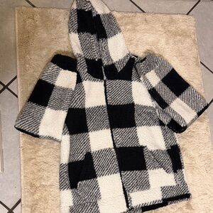 Cozy Black and White Checkered Kids Jacket